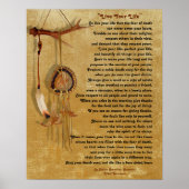 "Live Your Life", Chief Tecumseh w/ Dream Catcher Poster (Vorne)
