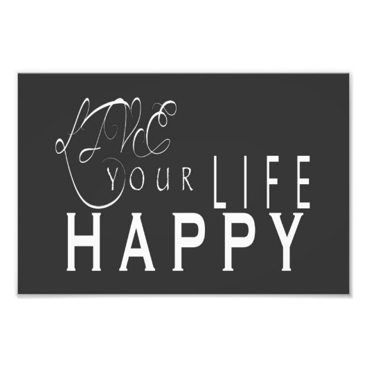 Live Your Life Happy Wedding Print 6x4, 12x8 Fotodruck (Vorne)
