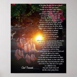 "Live your life" Tecumseh Dreamcatcher Sonnenunter Poster