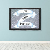 Live your Purpose Banner Wall Art Leinwanddruck (Insitu (Holzboden))