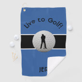 Live-Zitat Mit Monogramm Royal Blue Black Golfhandtuch (Insitu)