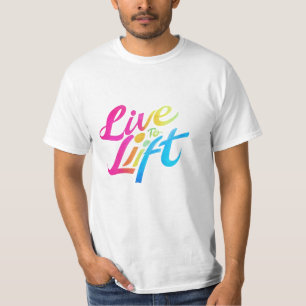 live zum Aufheben der T - Shirt des Design-Mannes
