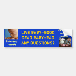 Livebaby=good totes baby=bad… Irgendwelche Frage Autoaufkleber