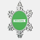 #LiveCountry Schneeflocken Zinn-Ornament (Rechts)