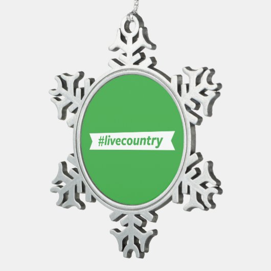 #LiveCountry Schneeflocken Zinn-Ornament (Rechts)