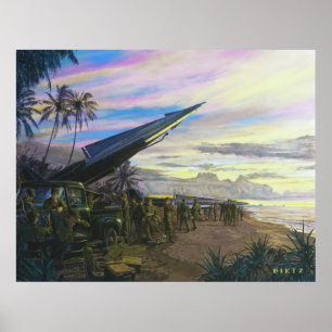 Livefeuer bei Kahuku durch Jim Dietz Poster