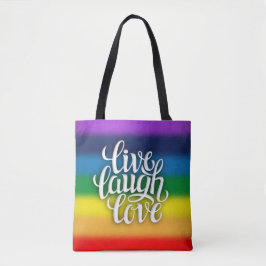 Livelachen-Liebe-Regenbogen ganz vorbei - drucken Tasche