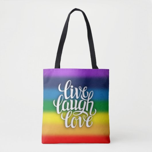 Livelachen-Liebe-Regenbogen ganz vorbei - drucken Tasche (Vorderseite)