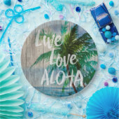 LiveLiebe-Aloha Palme-Strand-Zeichen Pappteller (Party)