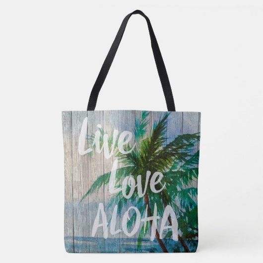 LiveLiebe-Aloha Palme-Strand-Zeichen-Strand-Tasche Tasche (Vorderseite)