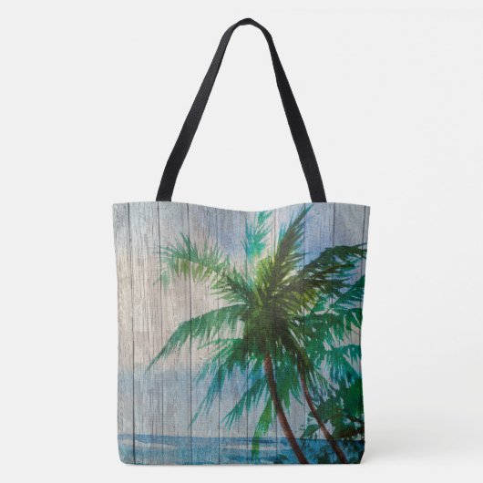 LiveLiebe-Aloha Palme-Strand-Zeichen-Strand-Tasche Tasche (Rückseite)