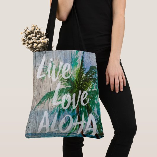 LiveLiebe-Aloha Palme-Strand-Zeichen-Strand-Tasche Tasche (Von Nahem)