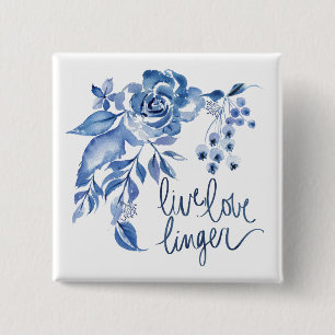 LiveLiebe bleiben Blumen   blaue Rose zurück Button