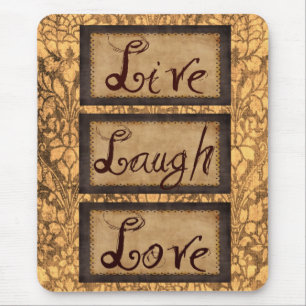 LiveLiebe-Lachen-Brown-Rahmen Mousepad