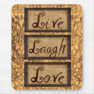 LiveLiebe-Lachen-Brown-Rahmen Mousepad