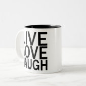 LiveLiebe-Lachen-Tasse Zweifarbige Tasse (Vorderseite Links)