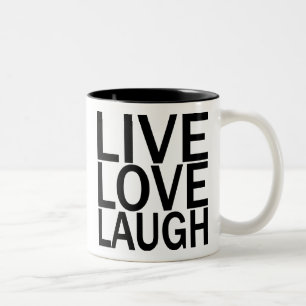 LiveLiebe-Lachen-Tasse Zweifarbige Tasse