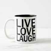 LiveLiebe-Lachen-Tasse Zweifarbige Tasse (Links)