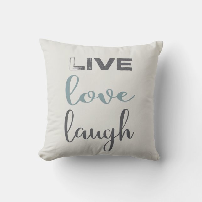 LiveLiebe-Lachen-Typografie| Throw-Kissen Kissen (Vorderseite)