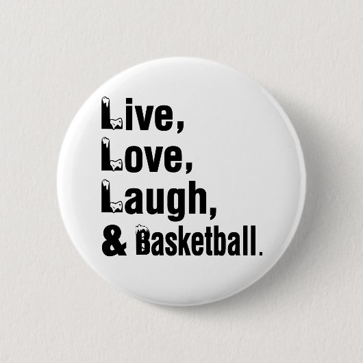 LiveLiebe-Lachen und Basketball Button (Vorderseite)