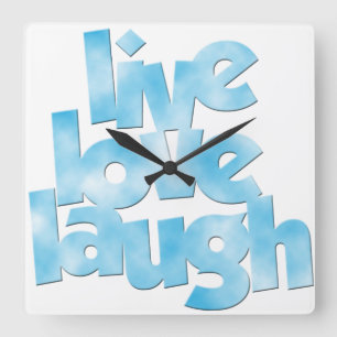 LiveLiebe-Lachen - Wand-Uhr Quadratische Wanduhr