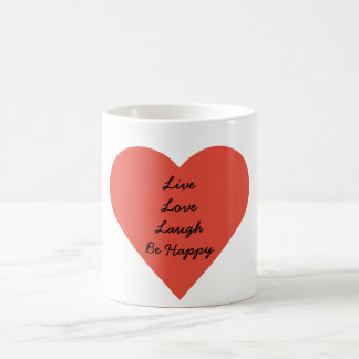 LiveLiebe-Lachen-Weiß 11-Unze-klassische weiße Kaffeetasse