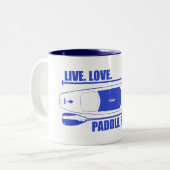 LiveLiebe-Paddel-Wiederholung Zweifarbige Tasse (Vorderseite Links)