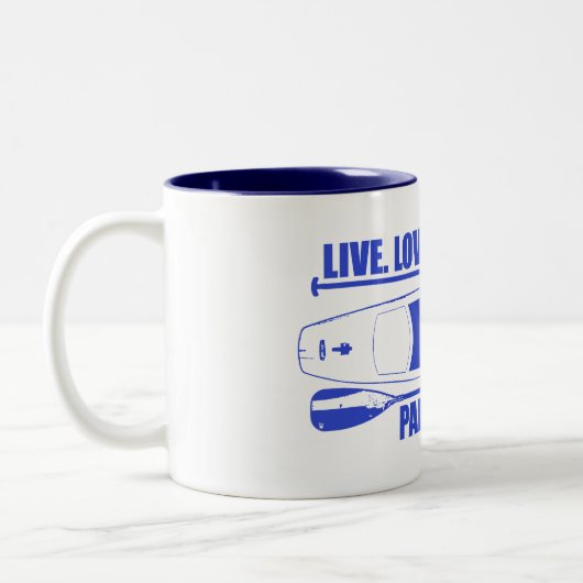LiveLiebe-Paddel-Wiederholung Zweifarbige Tasse (Links)