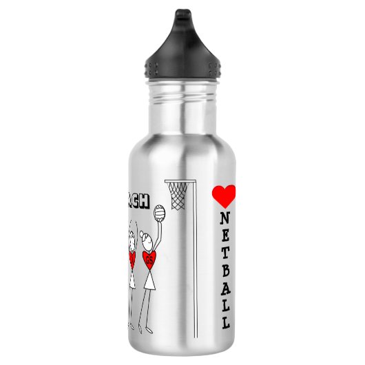 LiveLiebe-TrainerNetball bringt Themed in Position Edelstahlflasche (Rechts)