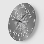 LiveLiebe-Wiederholung buddhistisches Samsara Große Wanduhr (Winkel)