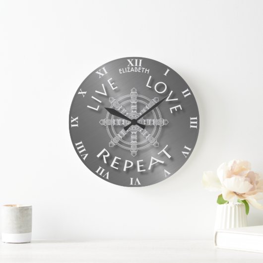 LiveLiebe-Wiederholung buddhistisches Samsara Große Wanduhr (Zuhause)