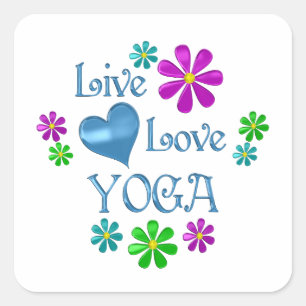 LiveLiebe-Yoga Quadratischer Aufkleber