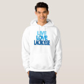 LiveLiebeLacrosse im blauen mit Kapuze Sweatshirt (Vorne ganz)