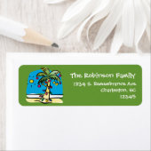 Lively Palm Christmas Return Address Label (Insitu)