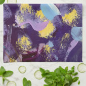 Lively Purple and Yellow, Abstract Art  Geschirrtuch (Gefaltet)