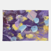 Lively Purple and Yellow, Abstract Art Geschirrtuch (Horizontal)