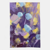 Lively Purple and Yellow, Abstract Art  Geschirrtuch (Vertikal)