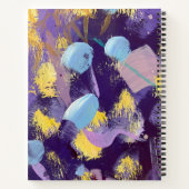 Lively, Purple and Yellow, Abstract Art Notizblock (Rückseite)