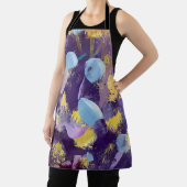 Lively Purple, Yellow, and Blue Abstract Art Apron Schürze (InSitu)