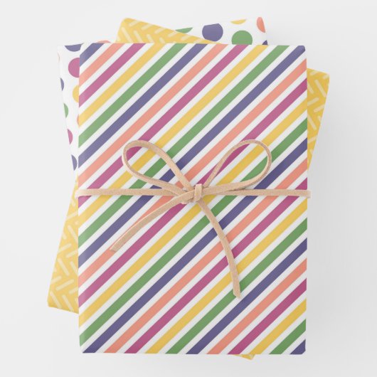 Lively Yellow, Green, Yellow, Orange, Blue Combo Geschenkpapier Set (Beispiel)