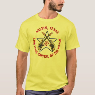 Livemusik-Hauptstadt Austins, Texas der Welt T-Shirt