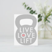 Livemusik Liebe Kettlebell Postkarte (Stehend Vorderseite)