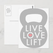 Livemusik Liebe Kettlebell Postkarte (Vorne/Hinten)