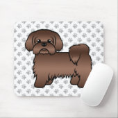 Liver Brown Shih Tzu Niedlicher Cartoon Dog Illust Mousepad (Mit Mouse)
