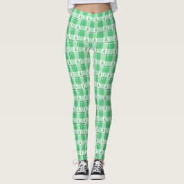Liver Cancer Awareness Plaid Green Ribbon Leggings