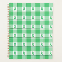 Liver Cancer Awareness Plaid Green Ribbon