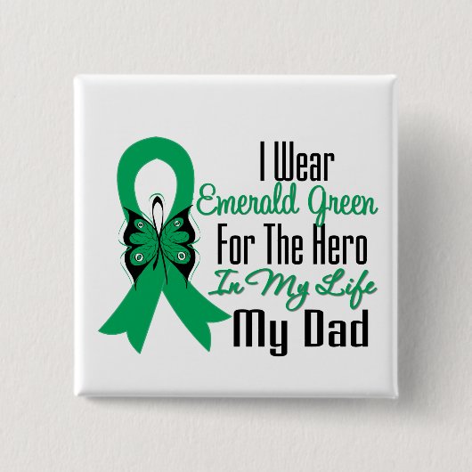 Liver Cancer Ribbon Hero Mein Vater Button (Vorderseite)