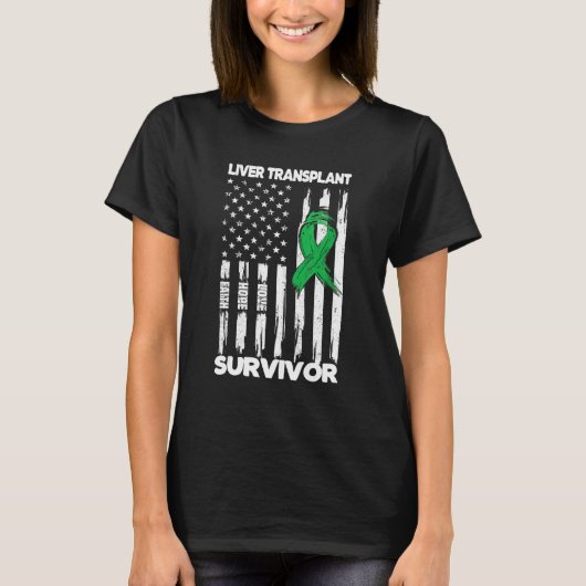 Liver Transplant Surgery US Flag Liver Transplant  T-Shirt (Vorderseite)