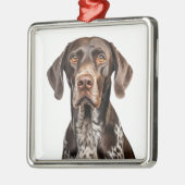 LIVER & WHITE DEUTSCHE KURTHAIRED POINTER DOG ORNAMENT AUS METALL (Links)