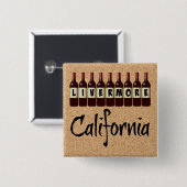 Livermore California Rote Weinflaschen Verkostung Button (Vorne & Hinten)